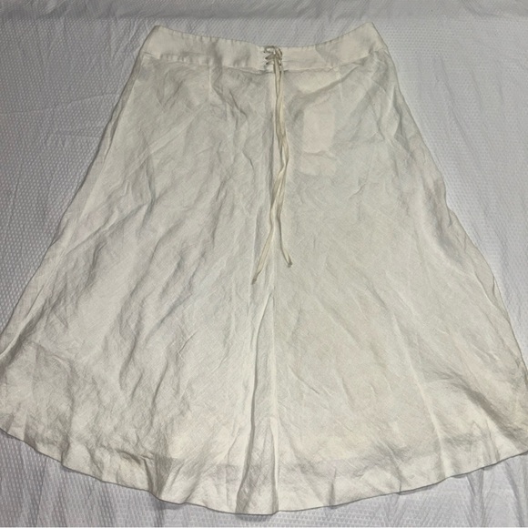 J. Crew Off-White A-Line Skirt with Button Accents Linen Soft - Picture 7 of 7